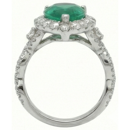 9 Carats Pear Cut Green Emerald GIA Natural Earth Mined Diamond Engagement Ring White Gold 14K