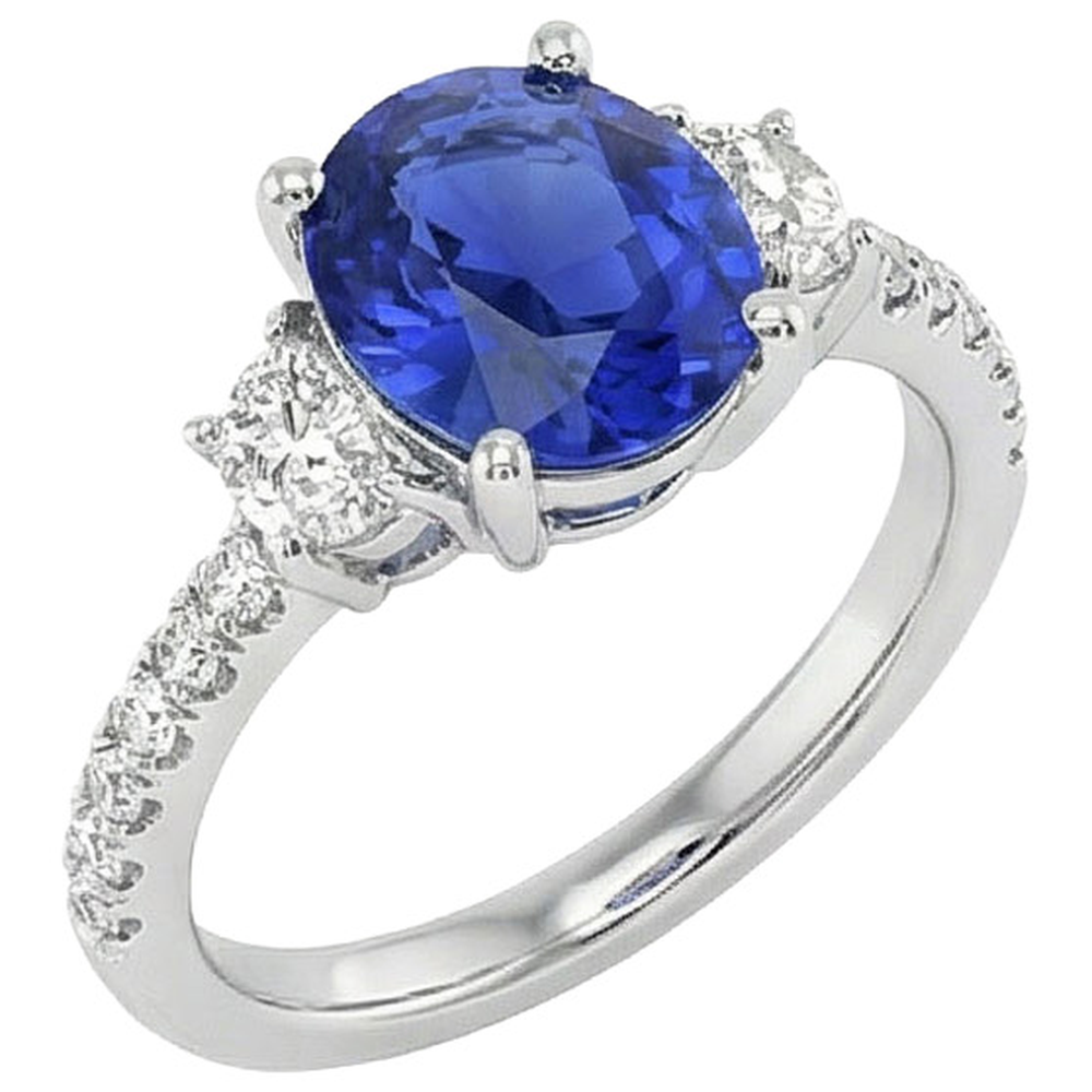 9 Ct Sapphire Ring Natural Earth Mined Diamond Jewelry