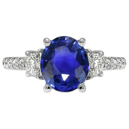 9 Ct Sapphire Ring Natural Earth Mined Diamond Jewelry