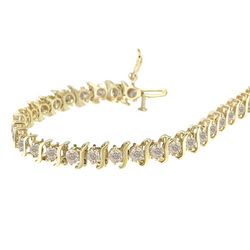 9.50 Carats Natural Diamond Tennis Bracelet 14K Yellow Gold