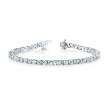 9.50 Carats Round Lab Grown Diamond Tennis Bracelet White Gold Fine Jewelry