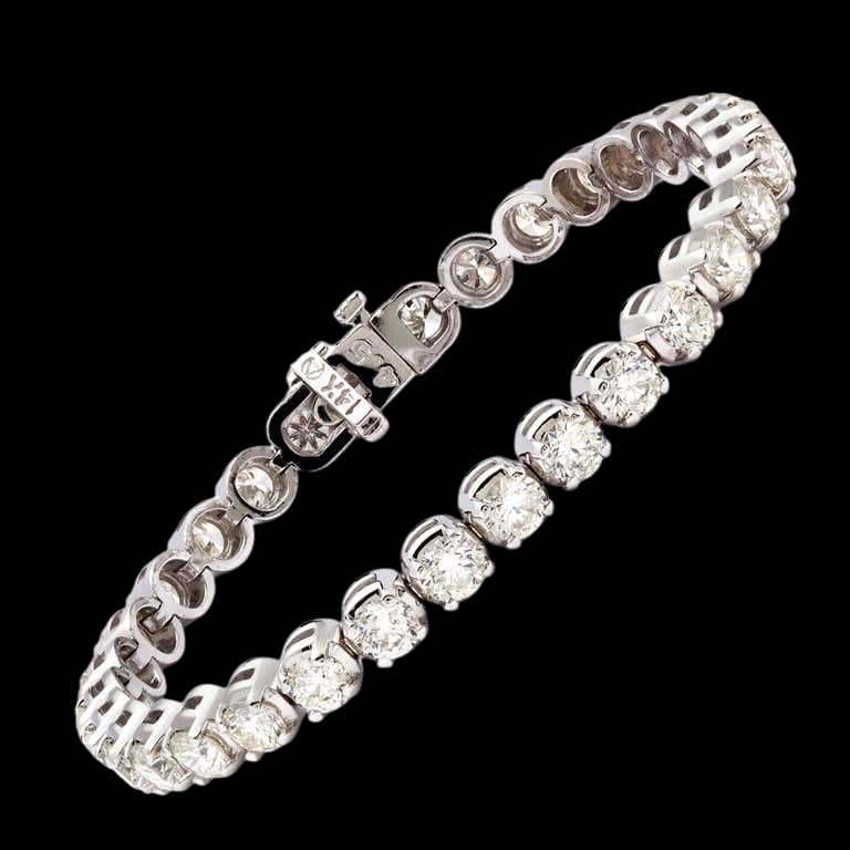 9.60 Carats Round Cut Lab Grown Diamond Tennis Bracelet White Gold