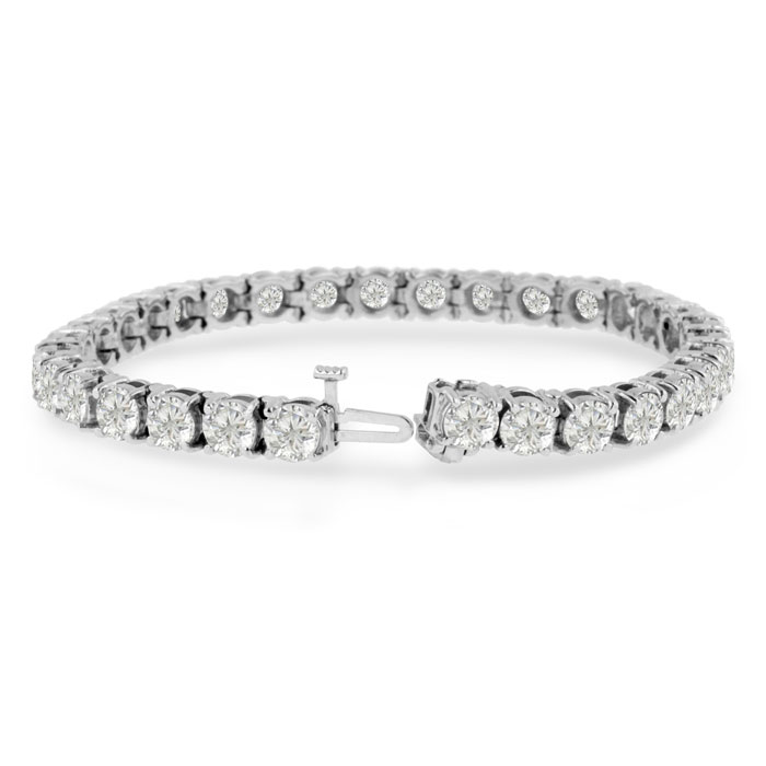 9.60 Carats Round Cut Sparkling Lab Grown Diamonds Bracelet White Gold