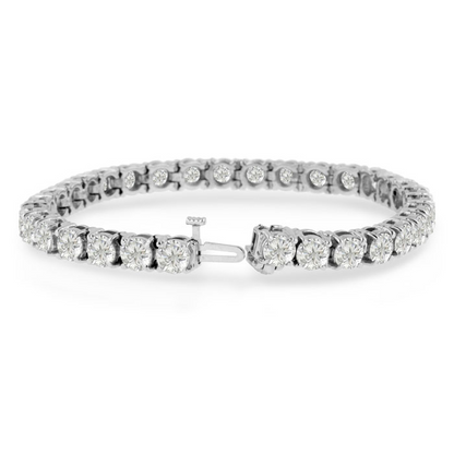 9.60 Carats Round Cut Sparkling Lab Grown Diamonds Bracelet White Gold