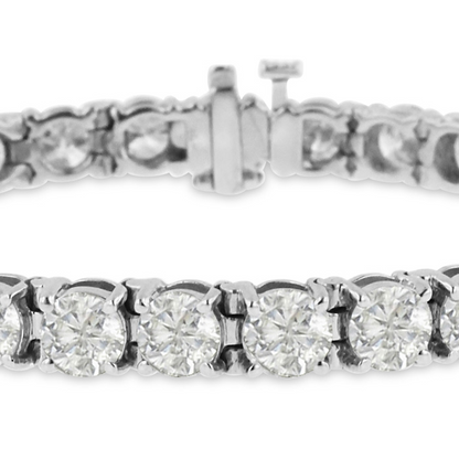 9.60 Carats Round Cut Sparkling Lab Grown Diamonds Bracelet White Gold