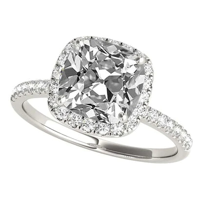 9 Carat Cushion Cut Diamond Halo Ring