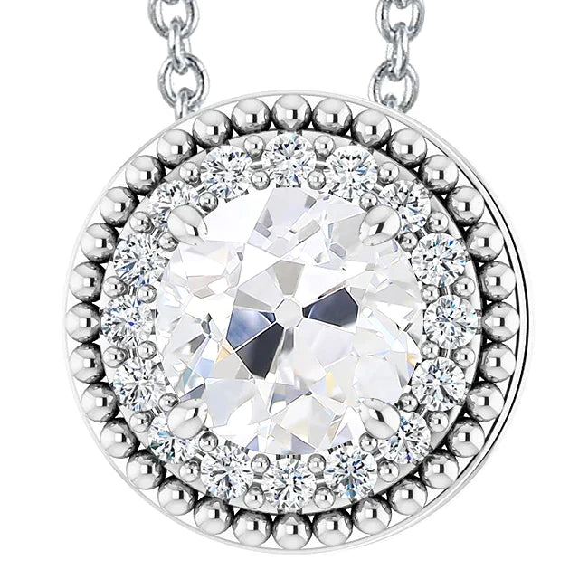 9 Carat Round Diamond Halo Pendant