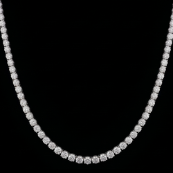 9 Carat Lab Grown Diamonds Tennis Necklace 14K White Gold 18 Inch Chain