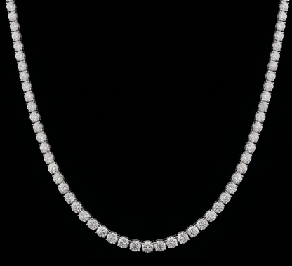 9 Carat Lab Grown Diamonds Tennis Necklace 14K White Gold 18 Inch Chain