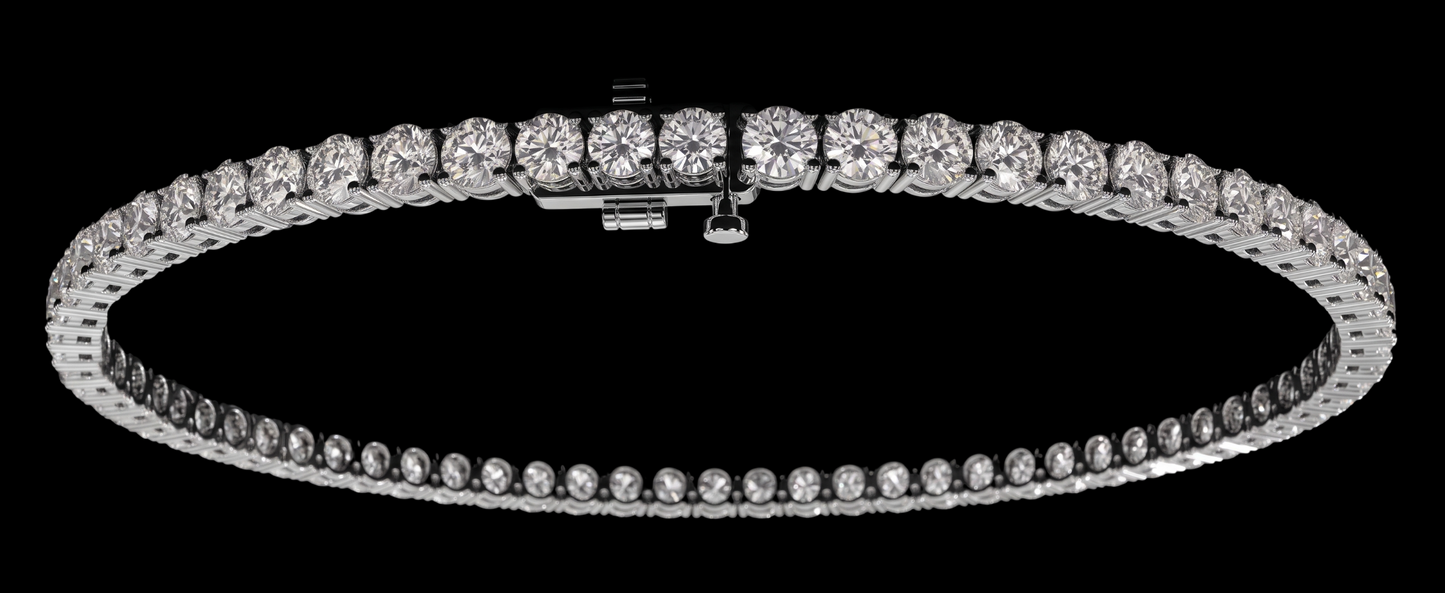 9 Carat Lab Grown Diamonds Tennis Necklace 14K White Gold 18 Inch Chain