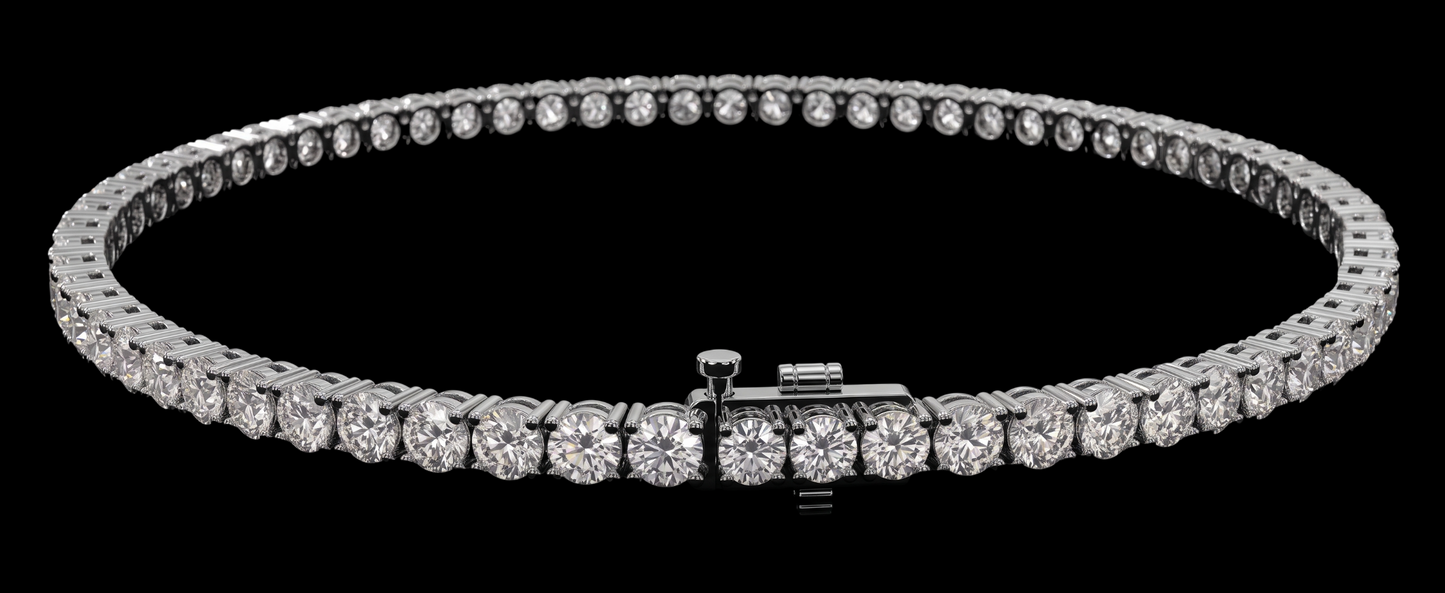 9 Carat Lab Grown Diamonds Tennis Necklace 14K White Gold 18 Inch Chain