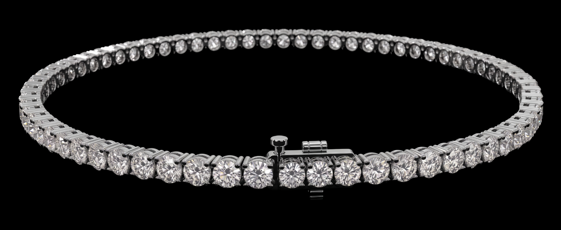 9 Carat Lab Grown Diamonds Tennis Necklace 14K White Gold 18 Inch Chain