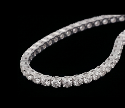 9 Carat Lab Grown Diamonds Tennis Necklace 14K White Gold 18 Inch Chain