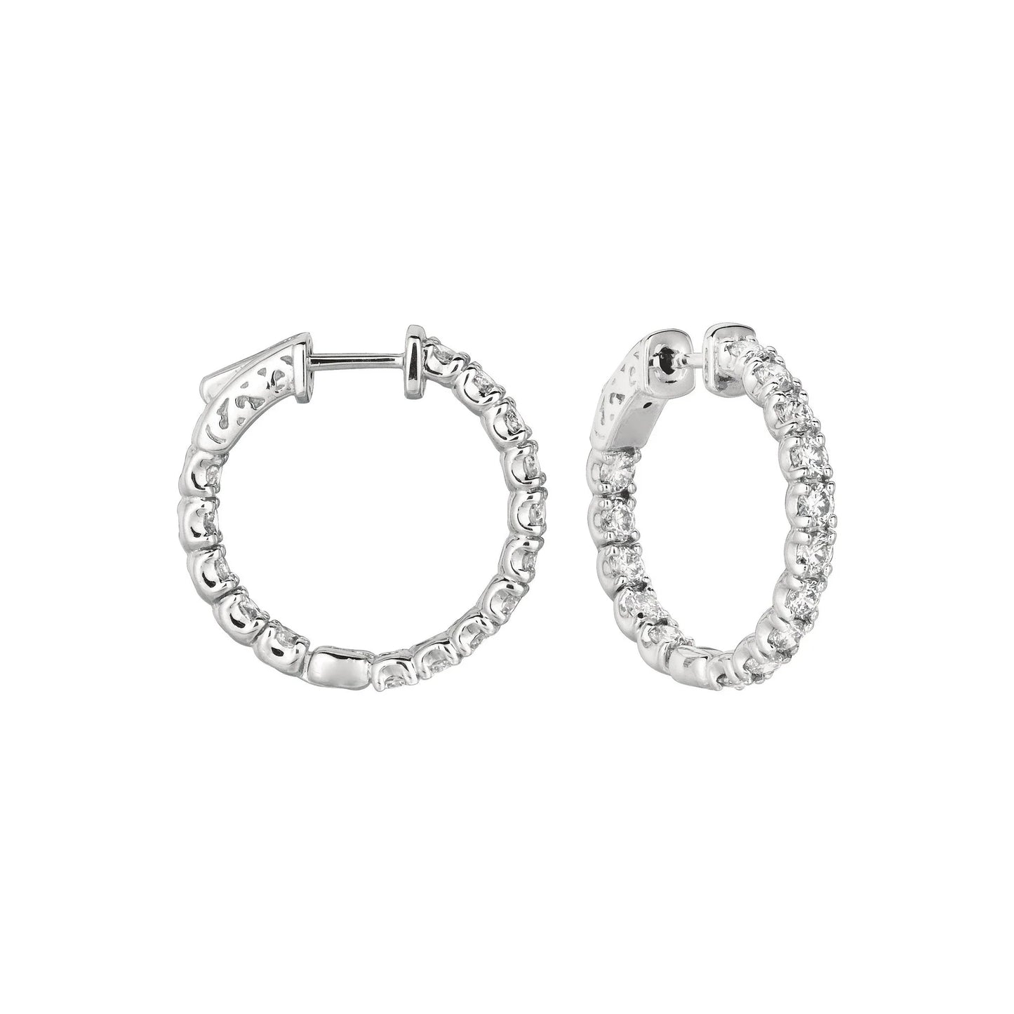 9 Carat Round Diamond Small Hoop Earrings