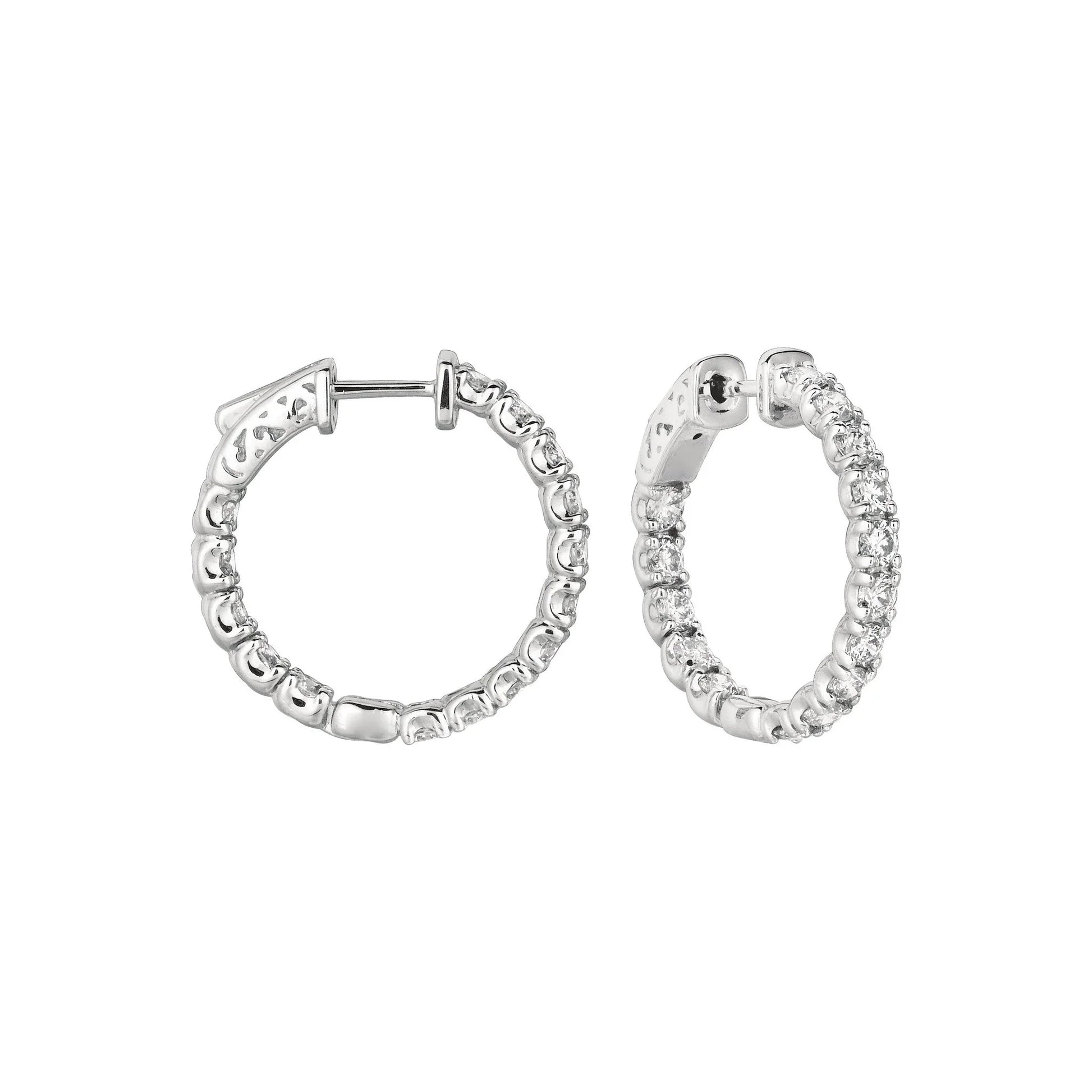 9 Carat Round Diamond Small Hoop Earrings