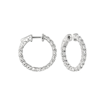 9 Carat Round Diamond Small Hoop Earrings