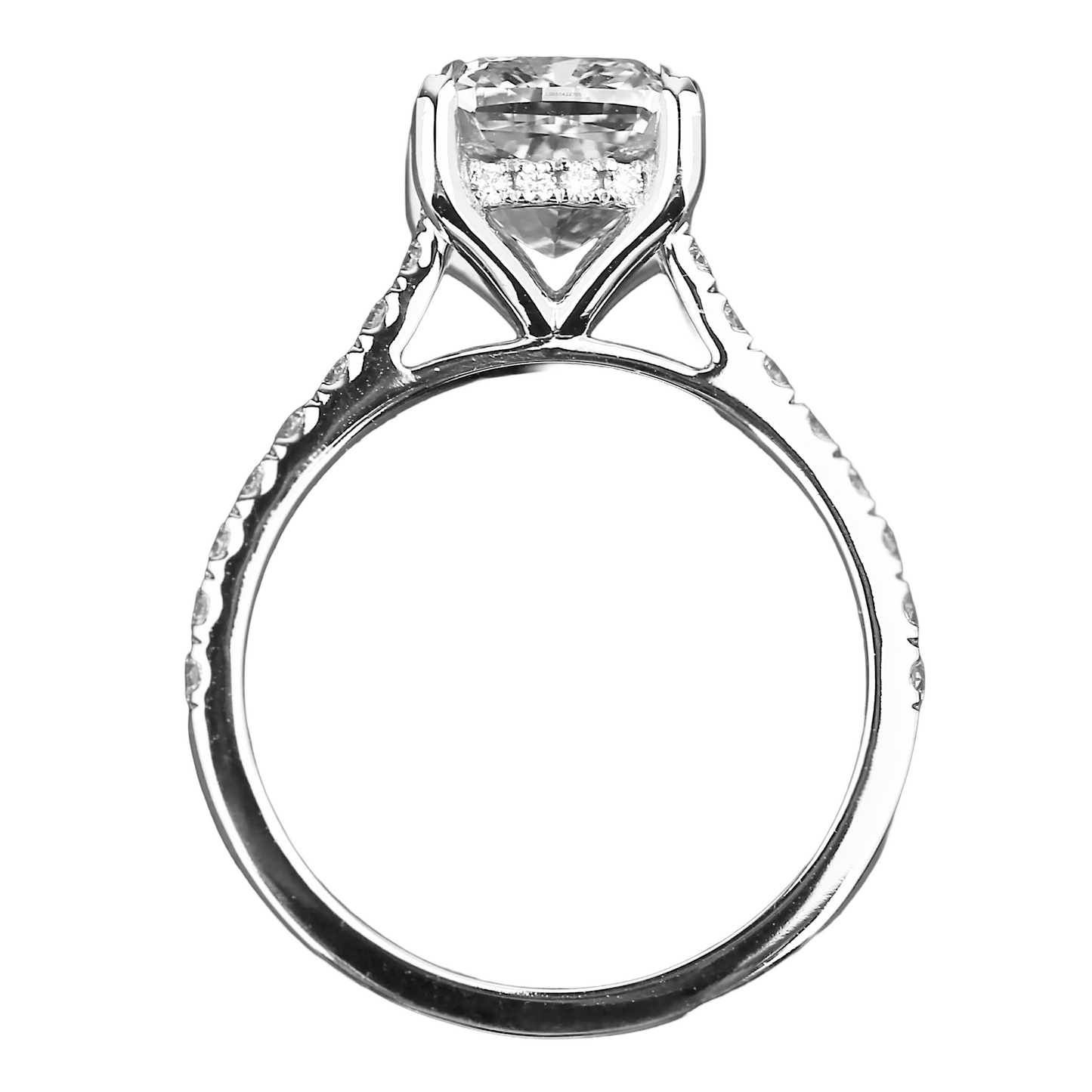 9 Carats Solitaire Cushion Lab Grown Big Diamond Wedding Ring With Accents