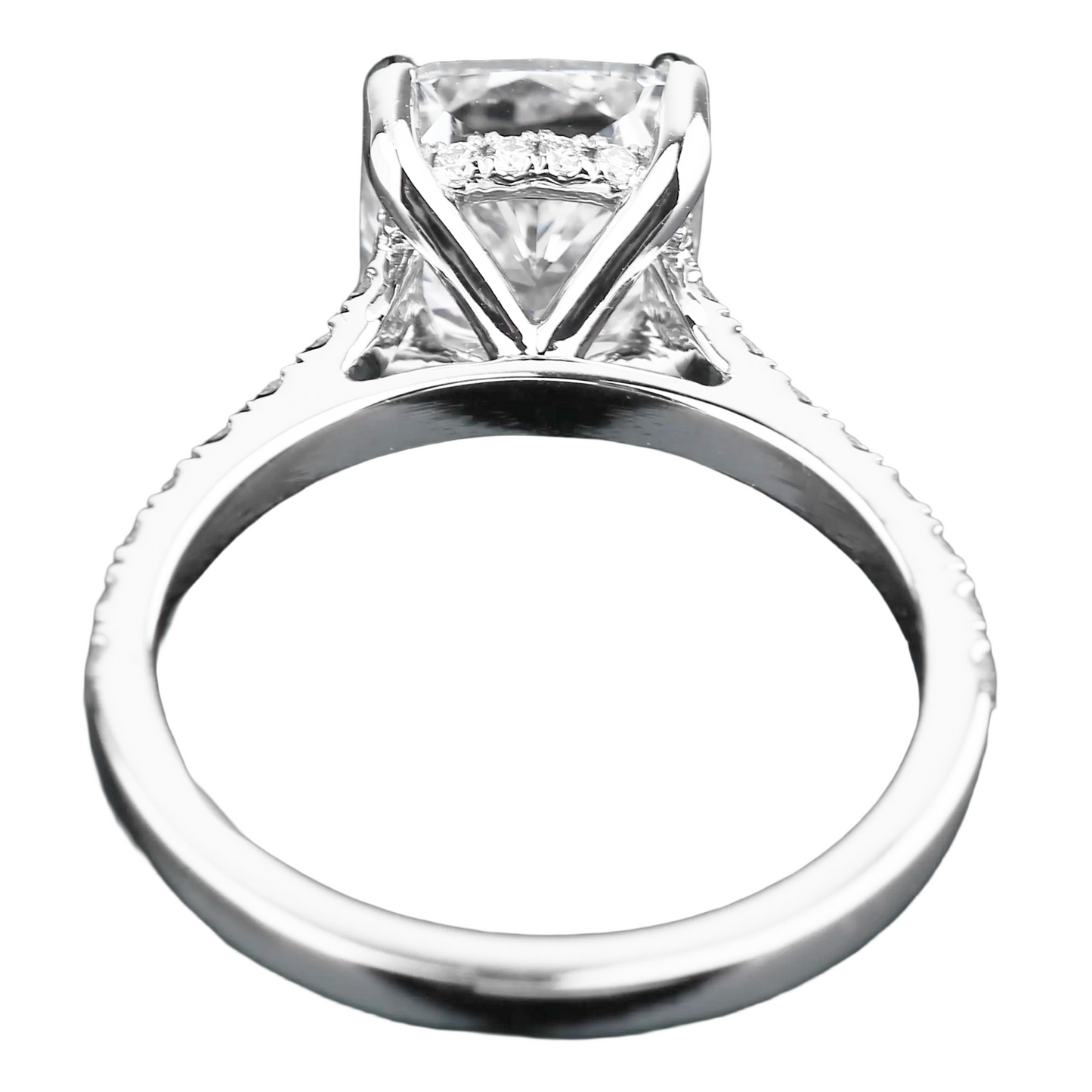 9 Carats Solitaire Cushion Lab Grown Big Diamond Wedding Ring With Accents