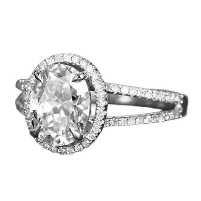 9 Ct. Oval 2 Row Lab Grown Big Diamond Royal Engagement Ring