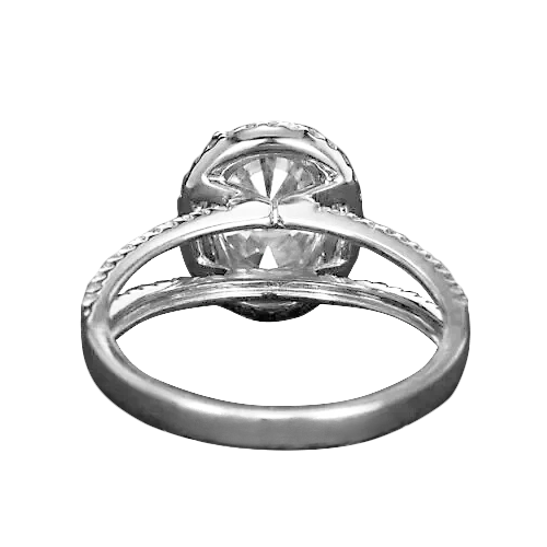 9 Ct. Oval 2 Row Lab Grown Big Diamond Royal Engagement Ring