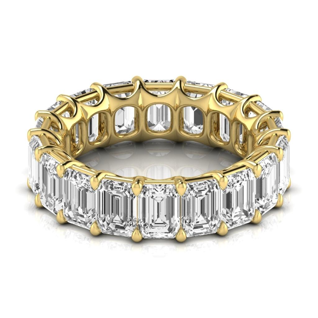 9 Ct Lab Grown Emerald Diamond Band Yellow Gold Anniversary Eternity 14K