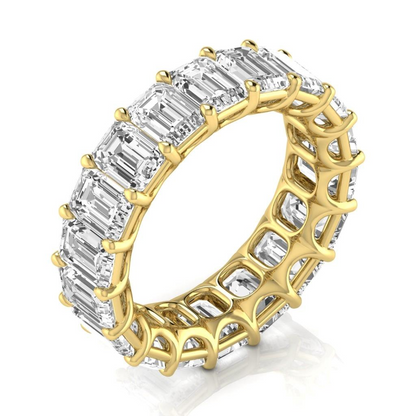 9 Ct Lab Grown Emerald Diamond Band Yellow Gold Anniversary Eternity 14K