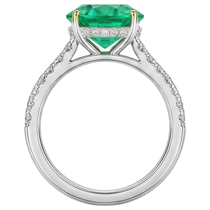 Natural Real ( Not Lab Grown ) Affordable Green Emerald GIA Rings For Women Wedding Jewelry