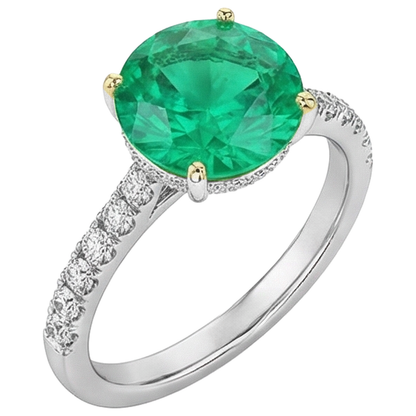 Natural Real ( Not Lab Grown ) Affordable Green Emerald GIA Rings For Women Wedding Jewelry
