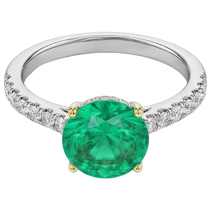 Natural Real ( Not Lab Grown ) Affordable Green Emerald GIA Rings For Women Wedding Jewelry