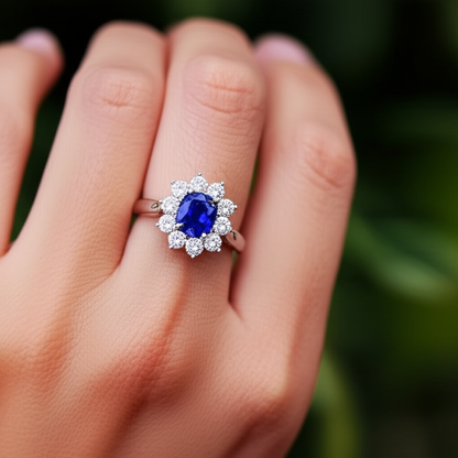 Natural Real ( Not Lab Grown )  Affordable Sapphire Engagement Ring