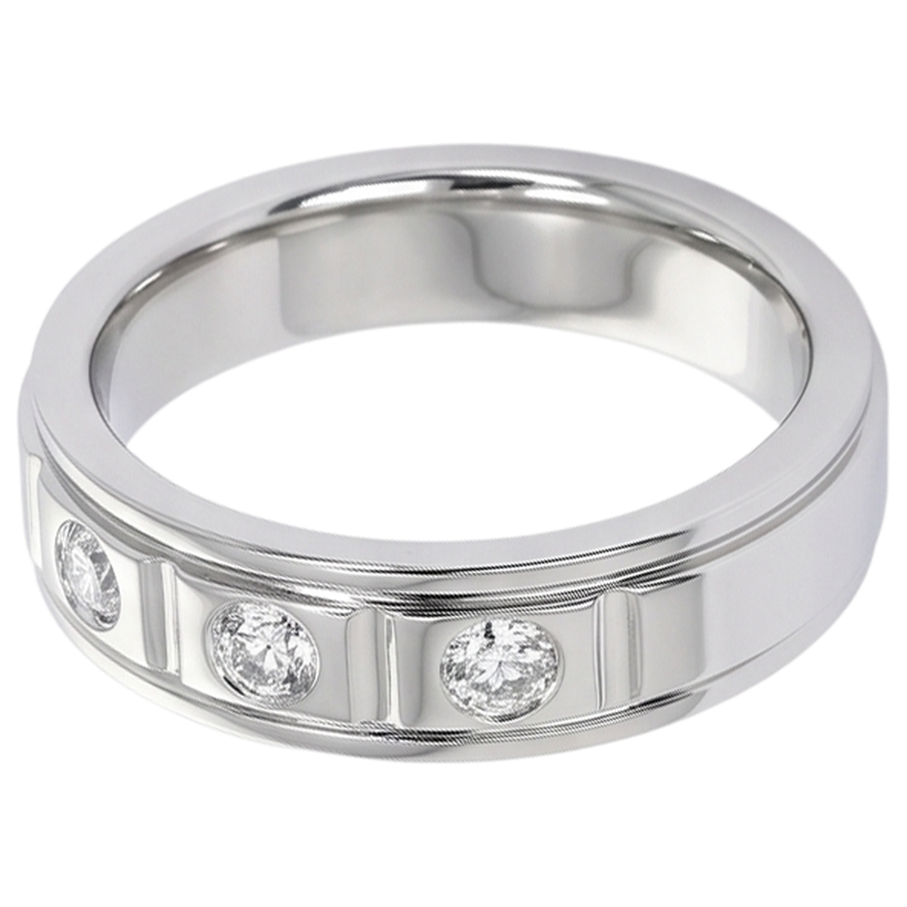 Anniversary Band 0.75 Carats Round Diamond White Gold 10K