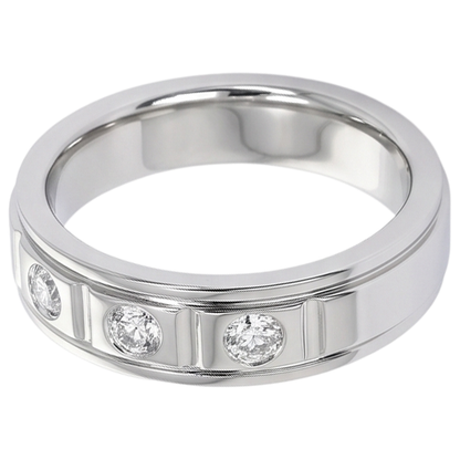 Anniversary Band 0.75 Carats Round Diamond White Gold 10K