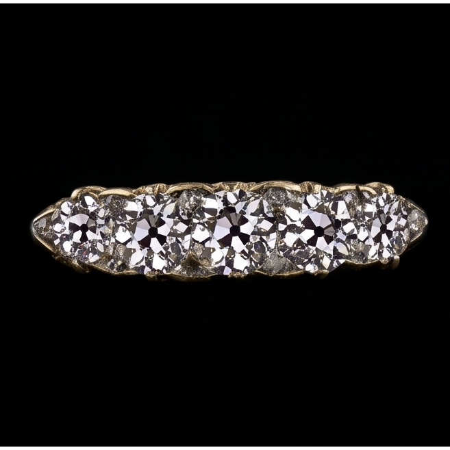 Anniversary Band Round Old Miner Genuine Natural Earth Mined Diamond 5 Stone Jewelry 5 Carats