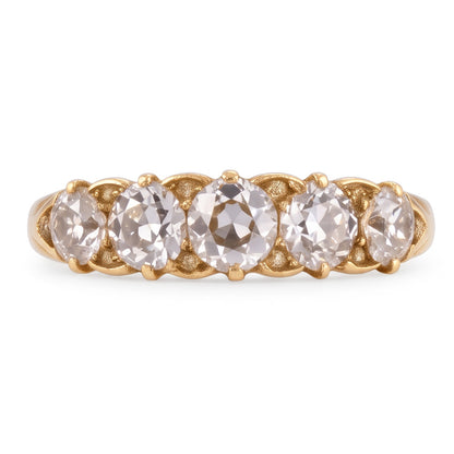 Anniversary Band Round Old Miner Genuine Natural Earth Mined Diamond 5 Stone Jewelry 5 Carats