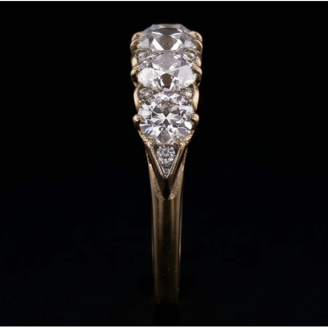 Anniversary Band Round Old Miner Genuine Natural Earth Mined Diamond 5 Stone Jewelry 5 Carats