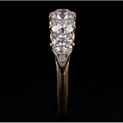 Anniversary Band Round Old Miner Genuine Natural Earth Mined Diamond 5 Stone Jewelry 5 Carats