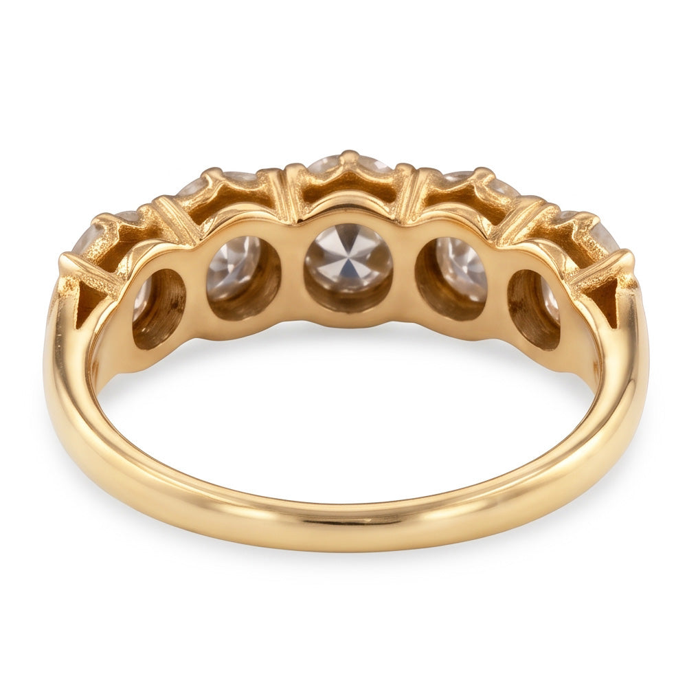 Anniversary Band Round Old Miner Genuine Natural Earth Mined Diamond 5 Stone Jewelry 5 Carats