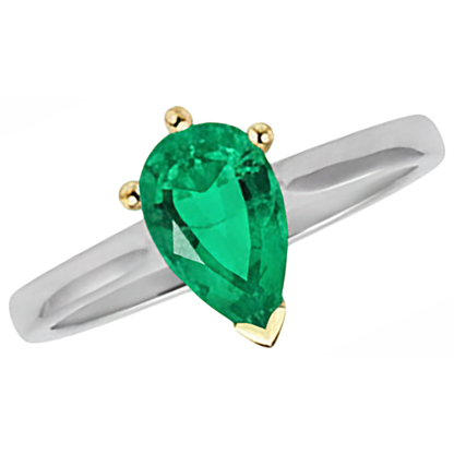Natural Real ( Not Lab Grown ) Anniversary Gifts Solitaire Green Emerald GIA Ring