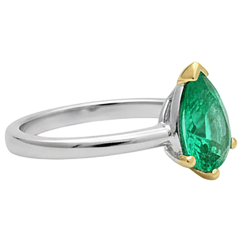 Natural Real ( Not Lab Grown ) Anniversary Gifts Solitaire Green Emerald GIA Ring
