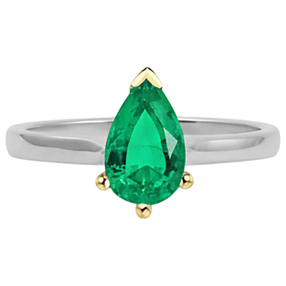 Natural Real ( Not Lab Grown ) Anniversary Gifts Solitaire Green Emerald GIA Ring