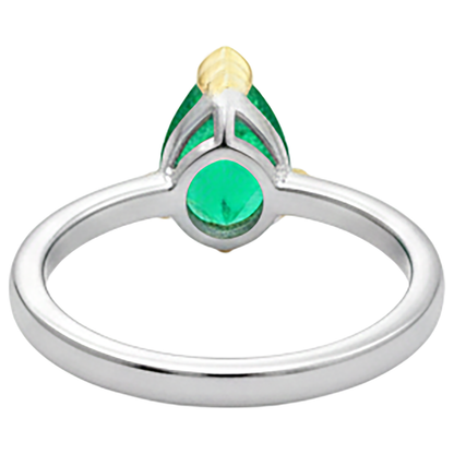 Natural Real ( Not Lab Grown ) Anniversary Gifts Solitaire Green Emerald GIA Ring
