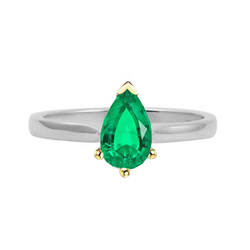 Anniversary Gifts Solitaire Green Emerald Ring