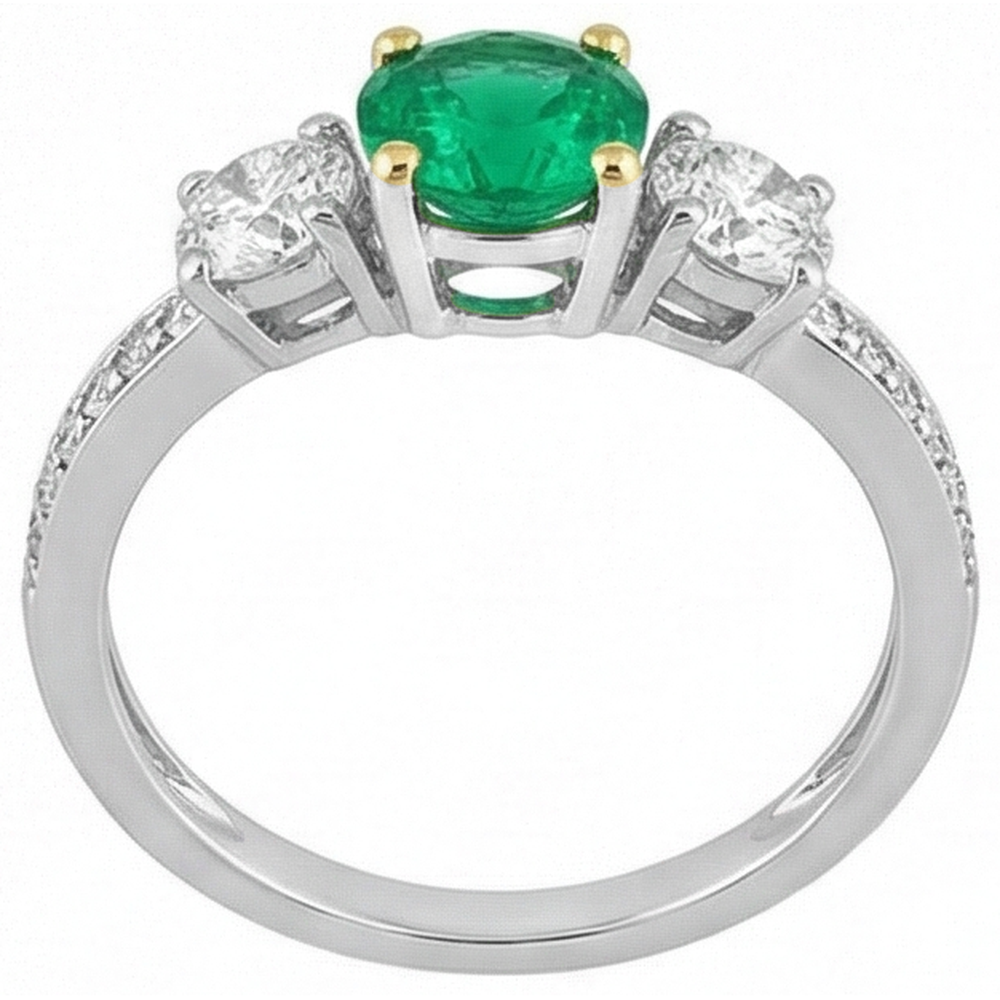 Natural Real ( Not Lab Grown ) Anniversary Green Emerald GIA Ring