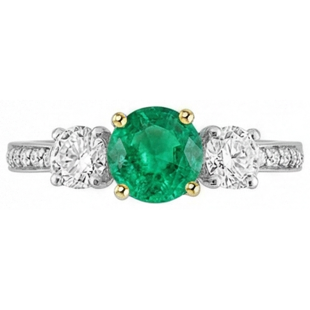Natural Real ( Not Lab Grown ) Anniversary Green Emerald GIA Ring