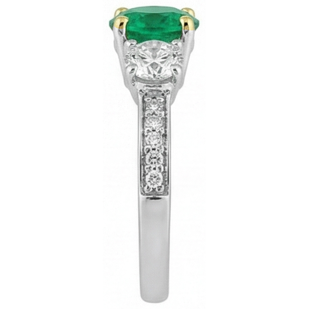 Natural Real ( Not Lab Grown ) Anniversary Green Emerald GIA Ring