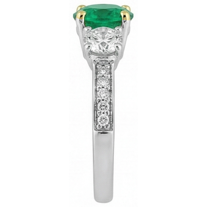 Natural Real ( Not Lab Grown ) Anniversary Green Emerald GIA Ring