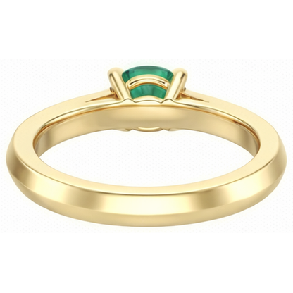 Anniversary Ring 2.25 Ct Round Cut Green Emerald GIA And Natural Earth Mined Diamonds Yellow Gold