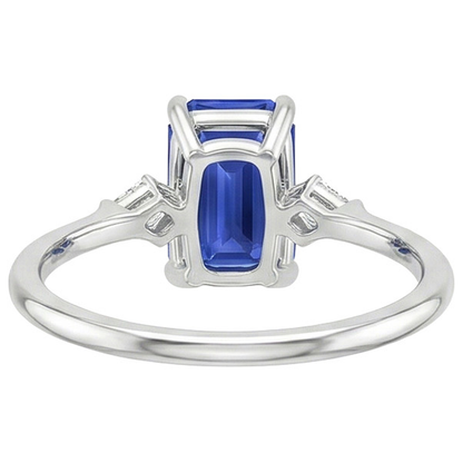 Anniversary Ring Emerald Ceylon Sapphire & Natural Earth Mined Diamond Accents 3.25 Carats