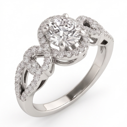 Anniversary Round Natural Earth Mined Diamond Engagement Ring Antique Style 2 Ct. WG 14K
