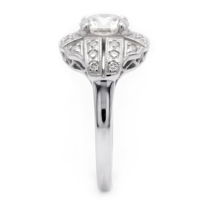 Anniversary Round Old Mine Cut Natural Earth Mined Diamond Ring 2 Carats Antique Style